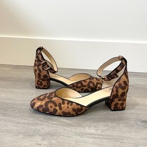 Cabi Kiki Leopard Print Ankle Strap Sandals
